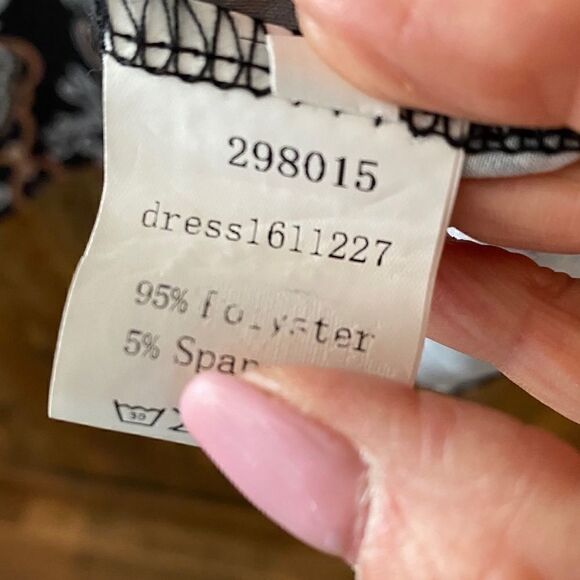 BOHO Sz S Black Angel Wings Sleeves Open Back Relaxed Fit Flowy Dress - Picture 8 of 9